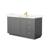 Custom image for Dark Gray with Brushed Gold Trim / Giotto Quartz / No Mirror