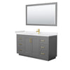 Custom image for Dark Gray with Brushed Gold Trim / White Cultured Marble / 58