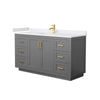 Custom image for Dark Gray with Brushed Gold Trim / White Cultured Marble / No Mirror