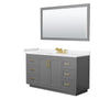 Custom image for Dark Gray with Brushed Gold Trim / White Cultured Marble / 58