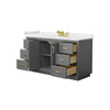 Custom image for Dark Gray with Brushed Gold Trim / White Cultured Marble / No Mirror