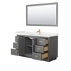 Custom image for Dark Gray with Brushed Gold Trim / White Quartz / 58