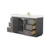 Custom image for Dark Gray with Brushed Gold Trim / White Quartz / No Mirror