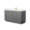 Custom image for Dark Gray with Brushed Gold Trim / White Quartz / No Mirror