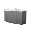 Custom image for Dark Gray with Brushed Gold Trim / White Quartz / No Mirror
