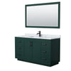 Custom image for Green with Matte Black Trim / White Carrara Marble / 58