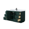 Custom image for Green with Matte Black Trim / White Carrara Marble / No Mirror