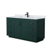 Custom image for Green with Matte Black Trim / White Carrara Marble / No Mirror