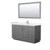 Custom image for Dark Gray with Brushed Nickel Trim / Carrara Cultured Marble / 58