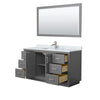 Custom image for Dark Gray with Brushed Nickel Trim / White Carrara Marble / 58