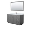 Custom image for Dark Gray with Brushed Nickel Trim / White Carrara Marble / 58