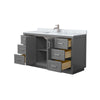 Custom image for Dark Gray with Brushed Nickel Trim / White Carrara Marble / No Mirror