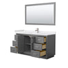 Custom image for Dark Gray with Brushed Nickel Trim / White Cultured Marble / 58