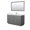 Custom image for Dark Gray with Brushed Nickel Trim / White Cultured Marble / 58