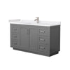 Custom image for Dark Gray with Brushed Nickel Trim / White Cultured Marble / No Mirror