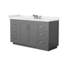 Custom image for Dark Gray with Brushed Nickel Trim / White Cultured Marble / No Mirror
