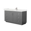 Custom image for Dark Gray with Brushed Nickel Trim / White Quartz / No Mirror