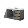 Custom image for Dark Gray with Brushed Nickel Trim / White Quartz / No Mirror