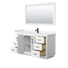 Custom image for White with Matte Black Trim / Carrara Cultured Marble / 58