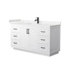 Custom image for White with Matte Black Trim / Carrara Cultured Marble / No Mirror