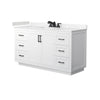 Custom image for White with Matte Black Trim / Carrara Cultured Marble / No Mirror