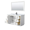 Custom image for White with Matte Black Trim / White Carrara Marble / 58