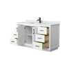 Custom image for White with Matte Black Trim / White Carrara Marble / No Mirror