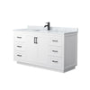 Custom image for White with Matte Black Trim / White Carrara Marble / No Mirror