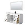 Custom image for White with Matte Black Trim / White Cultured Marble / 58