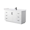 Custom image for White with Matte Black Trim / White Cultured Marble / No Mirror