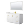 Custom image for White with Brushed Gold Trim / Carrara Cultured Marble / 58