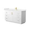 Custom image for White with Brushed Gold Trim / Carrara Cultured Marble / No Mirror