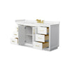Custom image for White with Brushed Gold Trim / Carrara Cultured Marble / No Mirror