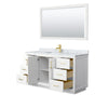 Custom image for White with Brushed Gold Trim / White Carrara Marble / 58