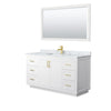 Custom image for White with Brushed Gold Trim / White Carrara Marble / 58