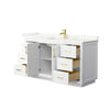 Custom image for White with Brushed Gold Trim / Giotto Quartz / No Mirror