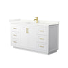 Custom image for White with Brushed Gold Trim / Giotto Quartz / No Mirror