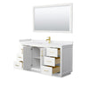 Custom image for White with Brushed Gold Trim / White Cultured Marble / 58