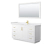 Custom image for White with Brushed Gold Trim / White Cultured Marble / 58
