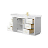 Custom image for White with Brushed Gold Trim / White Cultured Marble / No Mirror