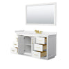 Custom image for White with Brushed Gold Trim / White Cultured Marble / 58