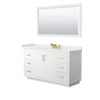Custom image for White with Brushed Gold Trim / White Cultured Marble / 58