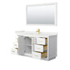 Custom image for White with Brushed Gold Trim / White Quartz / 58