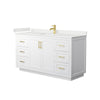 Custom image for White with Brushed Gold Trim / White Quartz / No Mirror