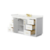 Custom image for White with Brushed Gold Trim / White Quartz / No Mirror