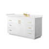 Custom image for White with Brushed Gold Trim / White Quartz / No Mirror