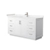 Custom image for White with Brushed Nickel Trim / Carrara Cultured Marble / No Mirror