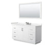 Custom image for White with Brushed Nickel Trim / Carrara Cultured Marble / 58