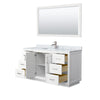 Custom image for White with Brushed Nickel Trim / White Carrara Marble / 58