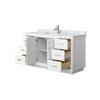 Custom image for White with Brushed Nickel Trim / White Carrara Marble / No Mirror
